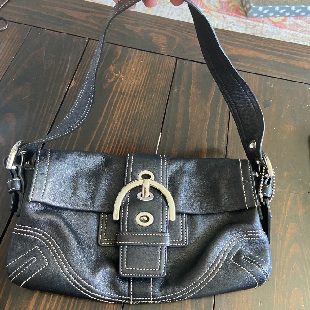 On-trend Vintage leather Coach shoulder bag